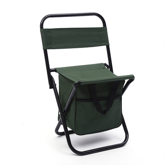 Foldable camping chair with storage pouch