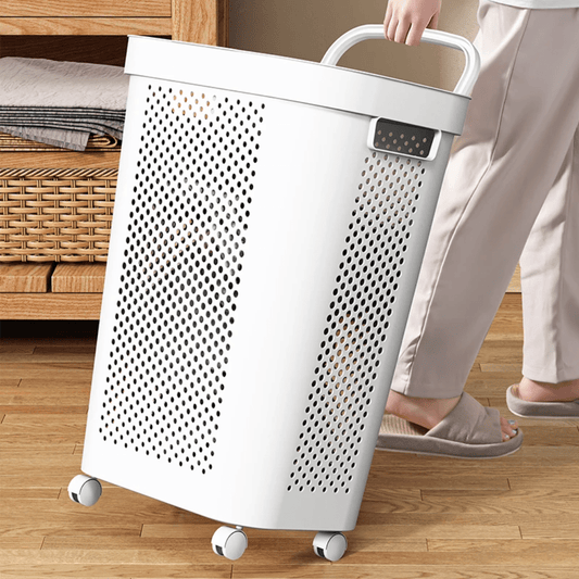 Rolling Laundry Hamper with Lid & Wheels | - Elegant Households KE