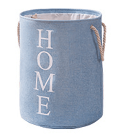 Round Cotton Linen Laundry Basket – Foldable Waterproof Hamper | - Elegant Households KE