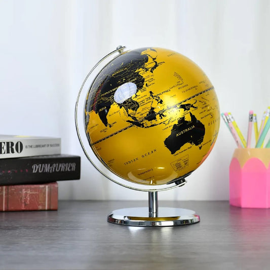 Samnuerly World Globe with Metal Stand | Desk Decor | - Elegant Households KE