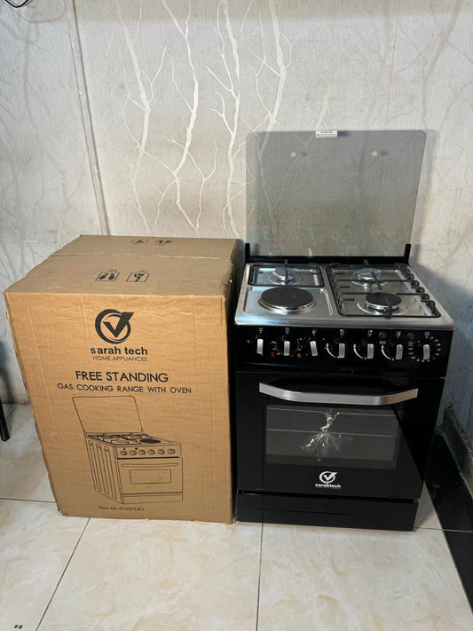 SarahTech 50 By 60 Cooker 3 Gas + 1 Electric hot plate, Electric Oven | - Elegant Households KE
