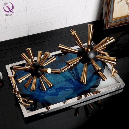 Sea Urchin Sculpture – Modern Gold Decorative Accent for Home & Office Decor | - Elegant Households KE