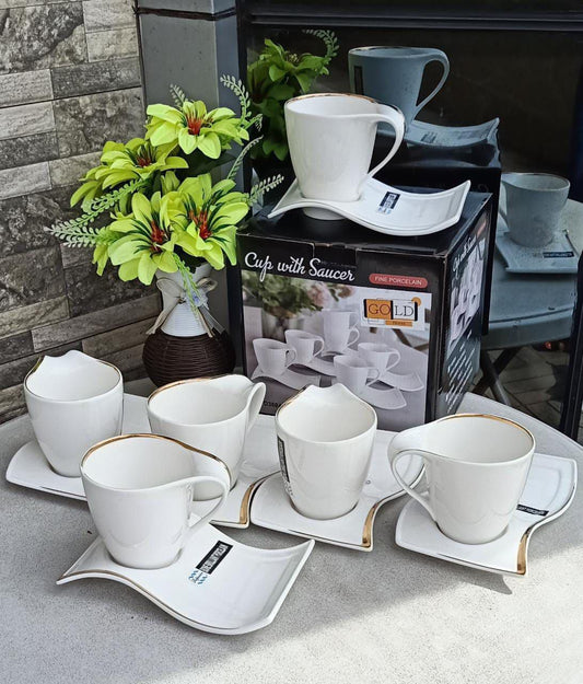 Shapely Cup saucer set | - Elegant Households KE
