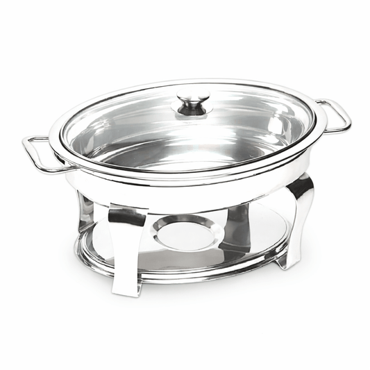 Signature 5.5L Oval Chafing Dish with Glass Lid | - Elegant Households KE