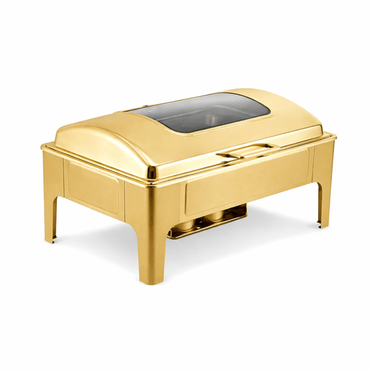 Signature 9L Gold Hydraulic Chafing Dish with Glass | - Elegant Households KE