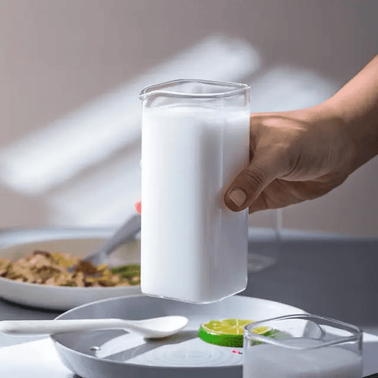 Square Glass Cup Heat - resistant Juice Milk Tea Glass Cup High Borosilicate Glass. | - Elegant Households KE