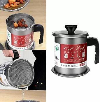 Oil Filter Storage Can Kenya – 1.4L Stainless Steel Oil Strainer Container