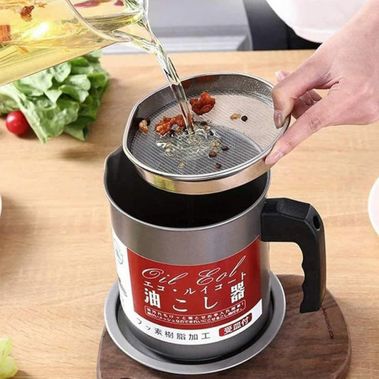 Oil Filter Storage Can Kenya – 1.4L Stainless Steel Oil Strainer Container
