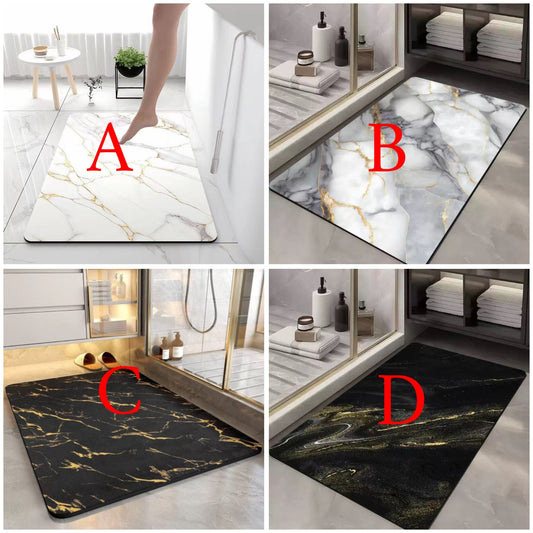 Super Absorbent Antislip Diatom Mud Bathmat with Rubber Base – 50x80cm Modern Bathroom Mat | - Elegant Households KE