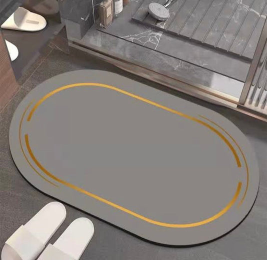 Super Absorbent oval rubber Mat,Slip - resistant Bath Room Mat | - Elegant Households KE