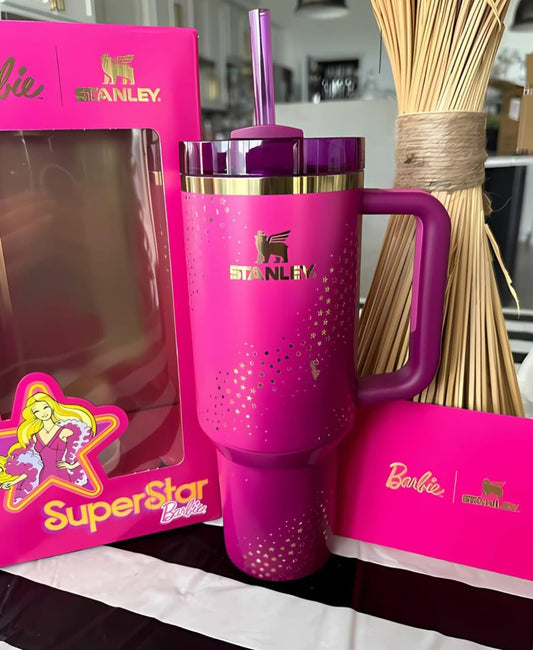 Superstar Barbie Stanley Edition – 1.2L Stainless Steel Vacuum - Insulated Mug with Handle and Straw Lid | - Elegant Households KE