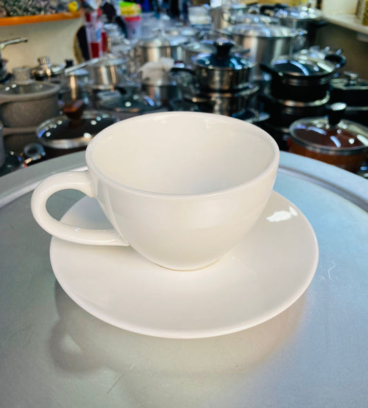 Tea Cups - Ceramic Tea Cups with Saucers, 6-Piece Set for Elegant Serving