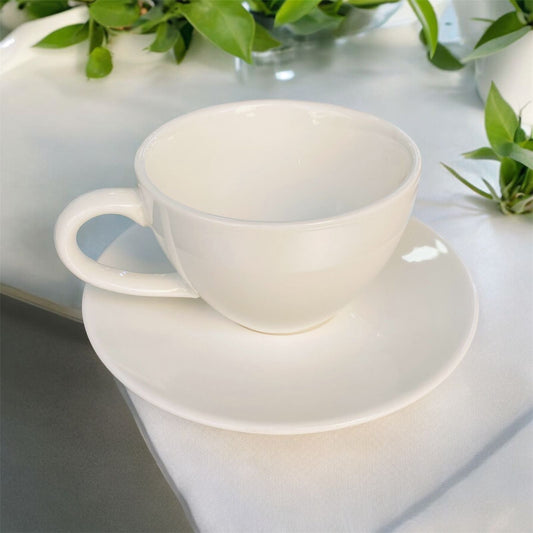Tea Cups - Ceramic Tea Cups with Saucers, 6-Piece Set for Elegant Serving