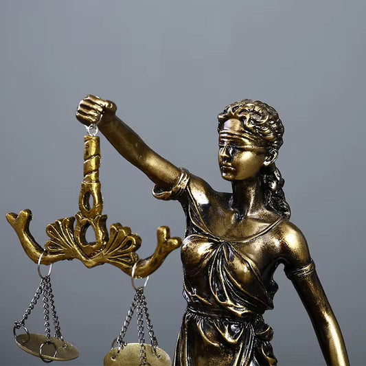 Themis Goddess Of Justice Statue with Clock Decor | - Elegant Households KE