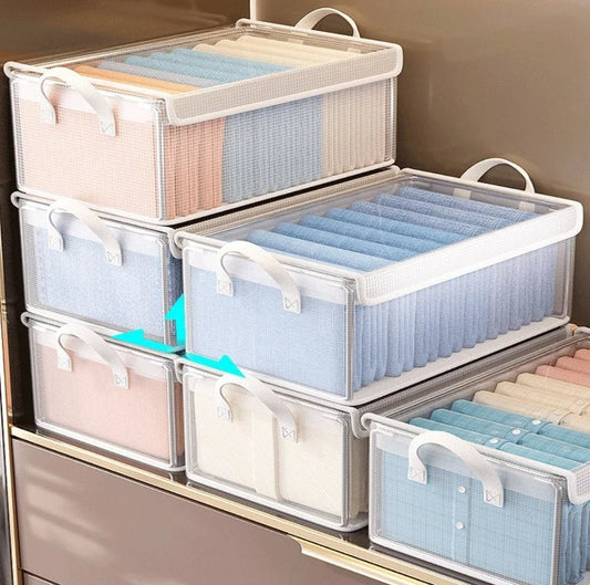 Thick transparent fabric closet organizer | - Elegant Households KE