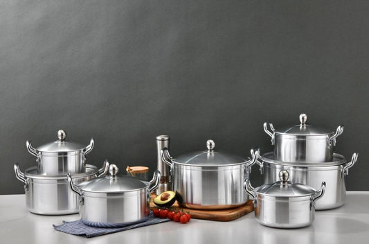 Tornado 14 - Pcs Stainless Steel Cooking Pot Set | - Elegant Households KE