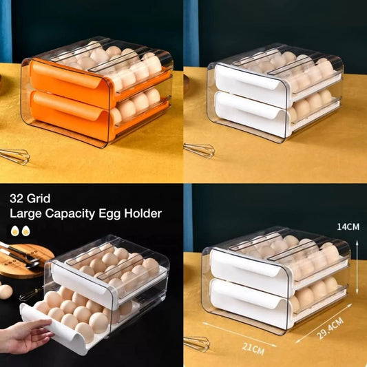 Transparent 32 Grid Egg Holder | - Elegant Households KE