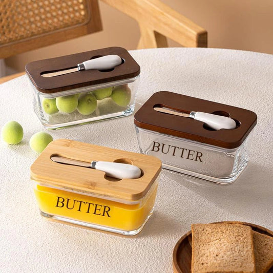 Transparent Glass butter dish | - Elegant Households KE