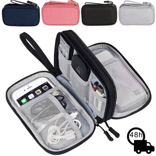 Travel Cable Organizer Bag Portable Power Bank Organizer | - Elegant Households KE