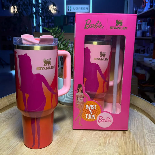 Twist ’N’ Turn Barbie Stanley Edition – 1.2L Stainless Steel Vacuum - Insulated Mug with Handle and Straw Lid | - Elegant Households KE