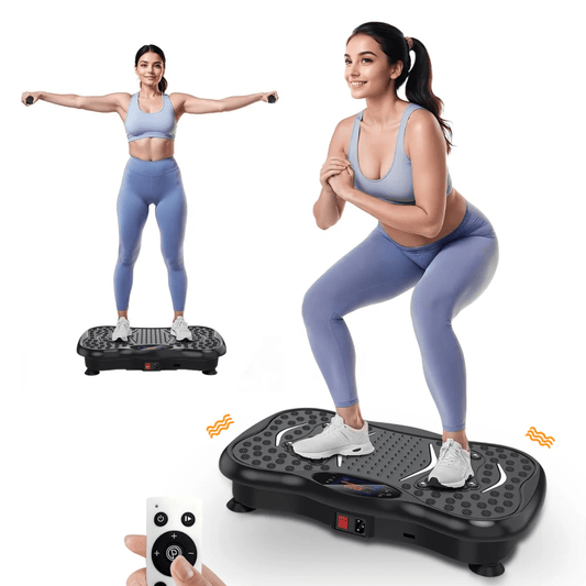 Vibration Fitness Plate with Remote & Bands – Full Body Workout Machine | - Elegant Households KE