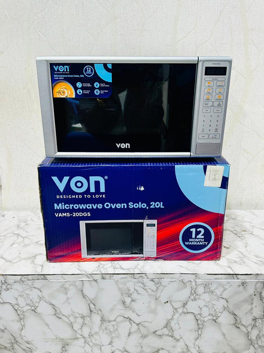 VON VAMS - 20DGS Microwave Oven Solo 20L - Silver | - Elegant Households KE