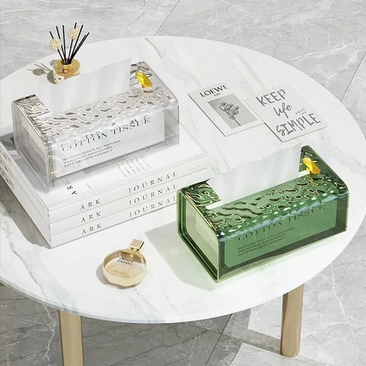 Wall - Mounted Acrylic Transparent Tissue Box | - Elegant Households KE