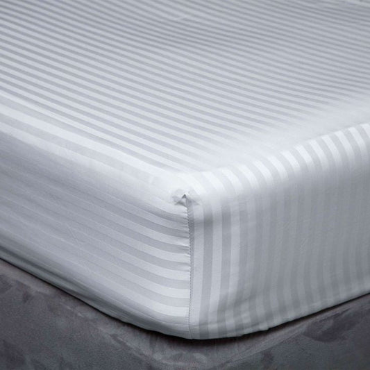 White striped fitted bedsheets | - Elegant Households KE