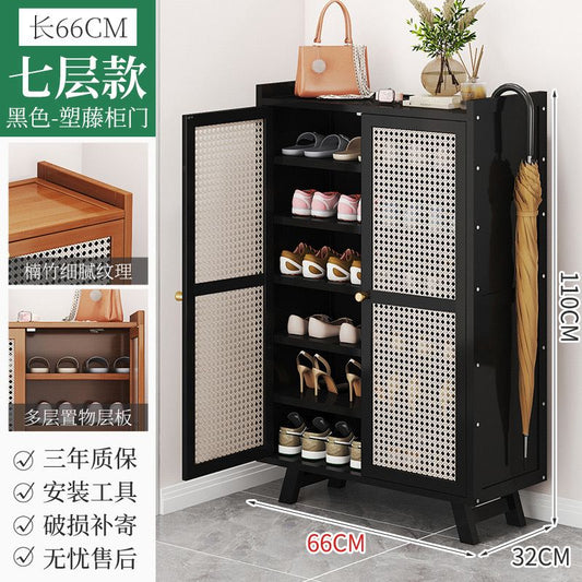 Wooden bamboo shoe rack / storage cabinet | - Elegant Households KE