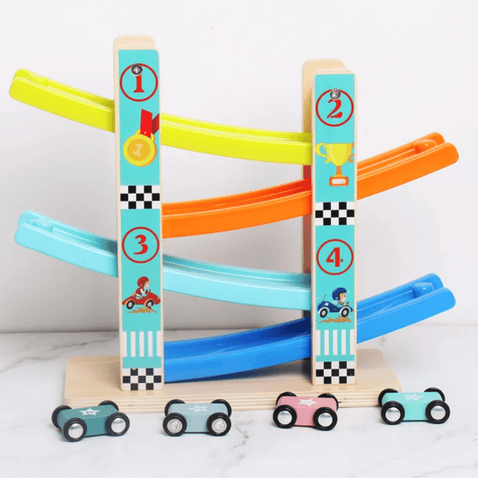 Wooden Glider Rail Toy – Car Racing Track for Kids | - Elegant Households KE