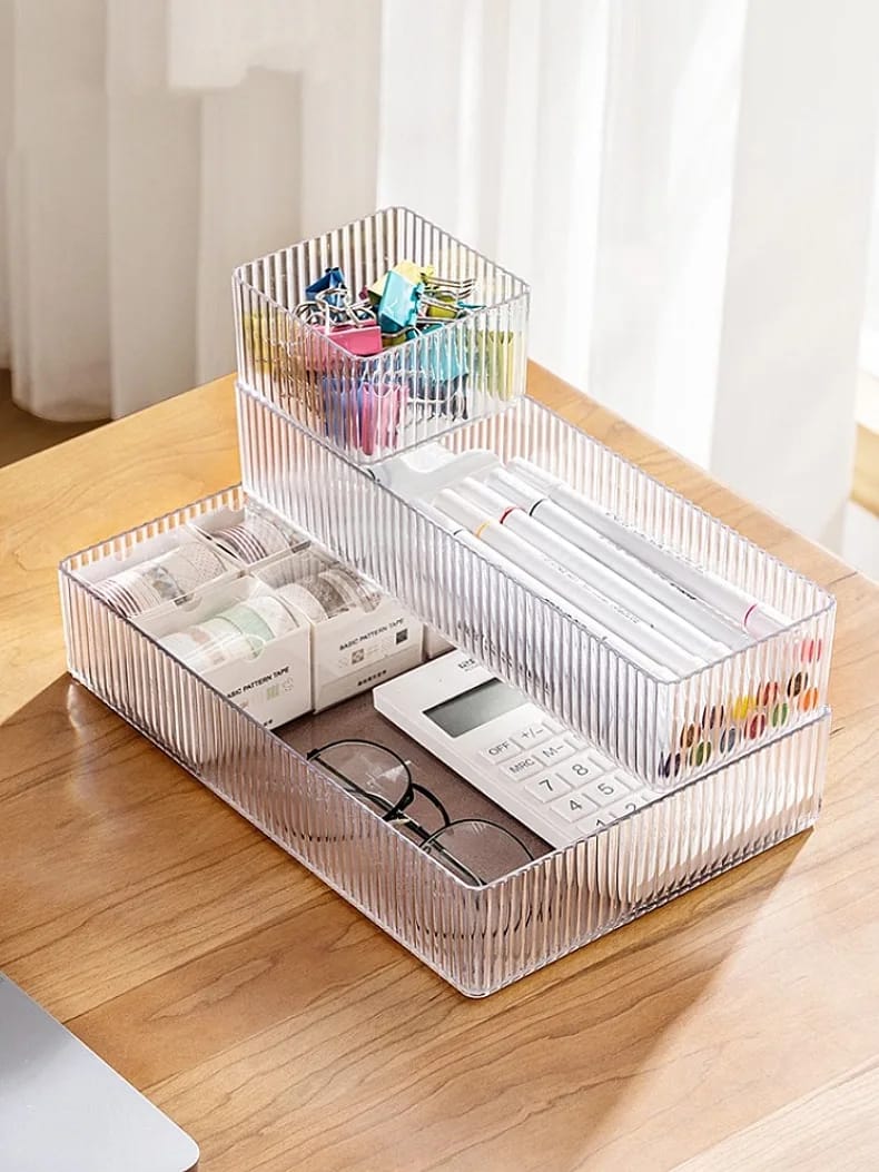 10 - Piece Drawer Organizer Set – Non - Slip, Stackable Multipurpose Storage Bins | - Elegant Households KE