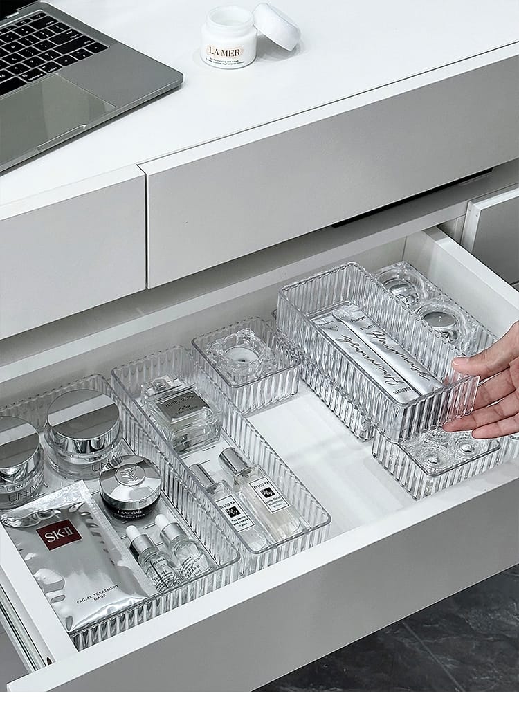 10 - Piece Drawer Organizer Set – Non - Slip, Stackable Multipurpose Storage Bins | - Elegant Households KE