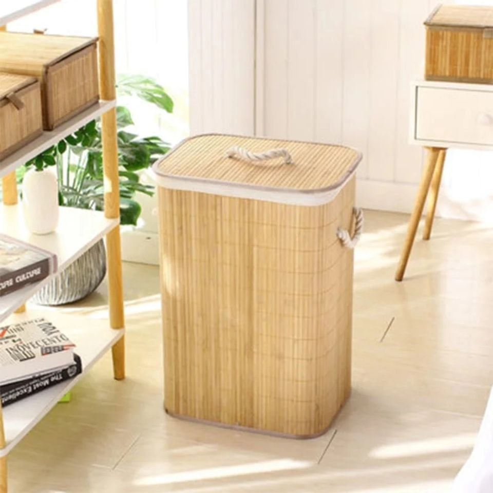 100L Bamboo Laundry Basket with Flip Lid | - Elegant Households KE
