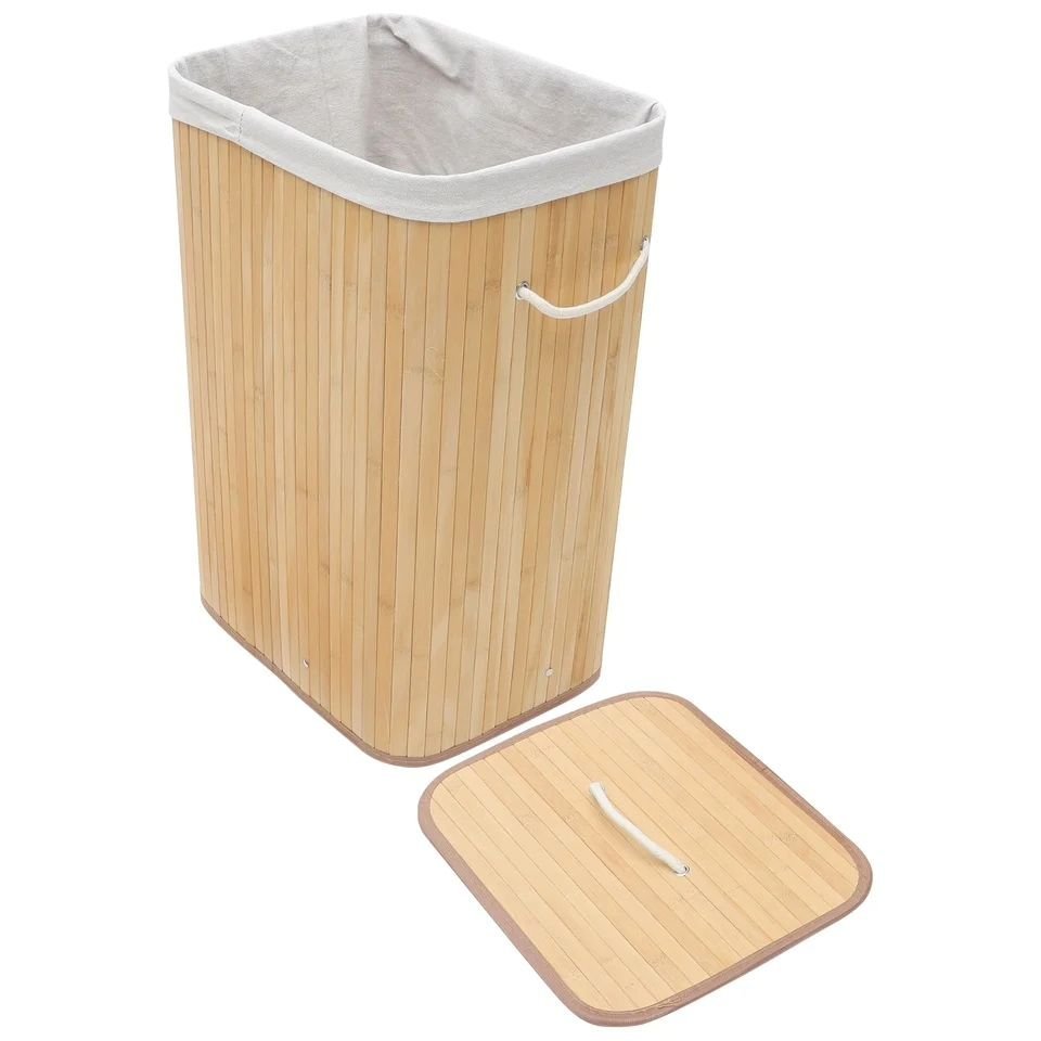 100L Bamboo Laundry Basket with Flip Lid | - Elegant Households KE