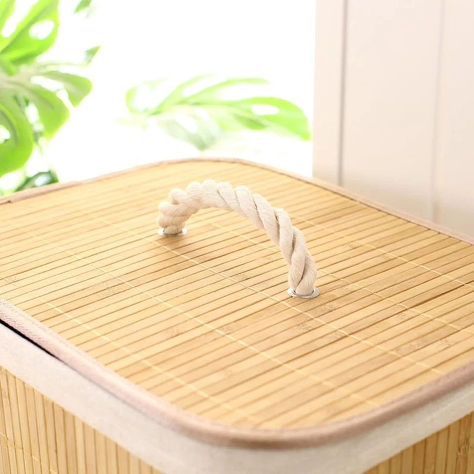 100L Bamboo Laundry Basket with Flip Lid | - Elegant Households KE