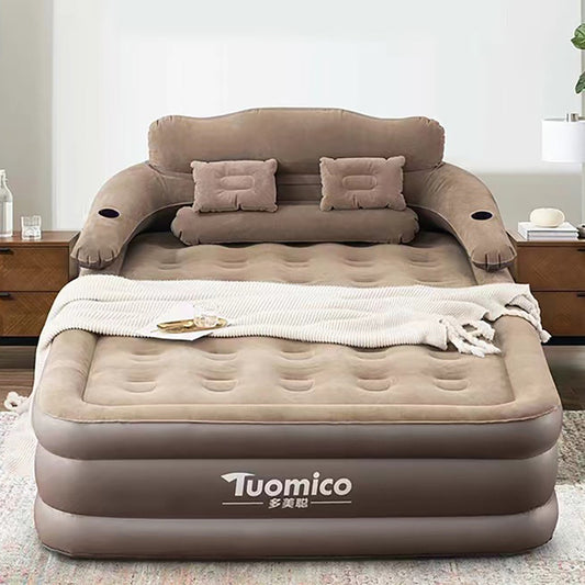 Inflatable bed with backrest