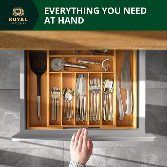 Multifunctional Bamboo drawer organizer