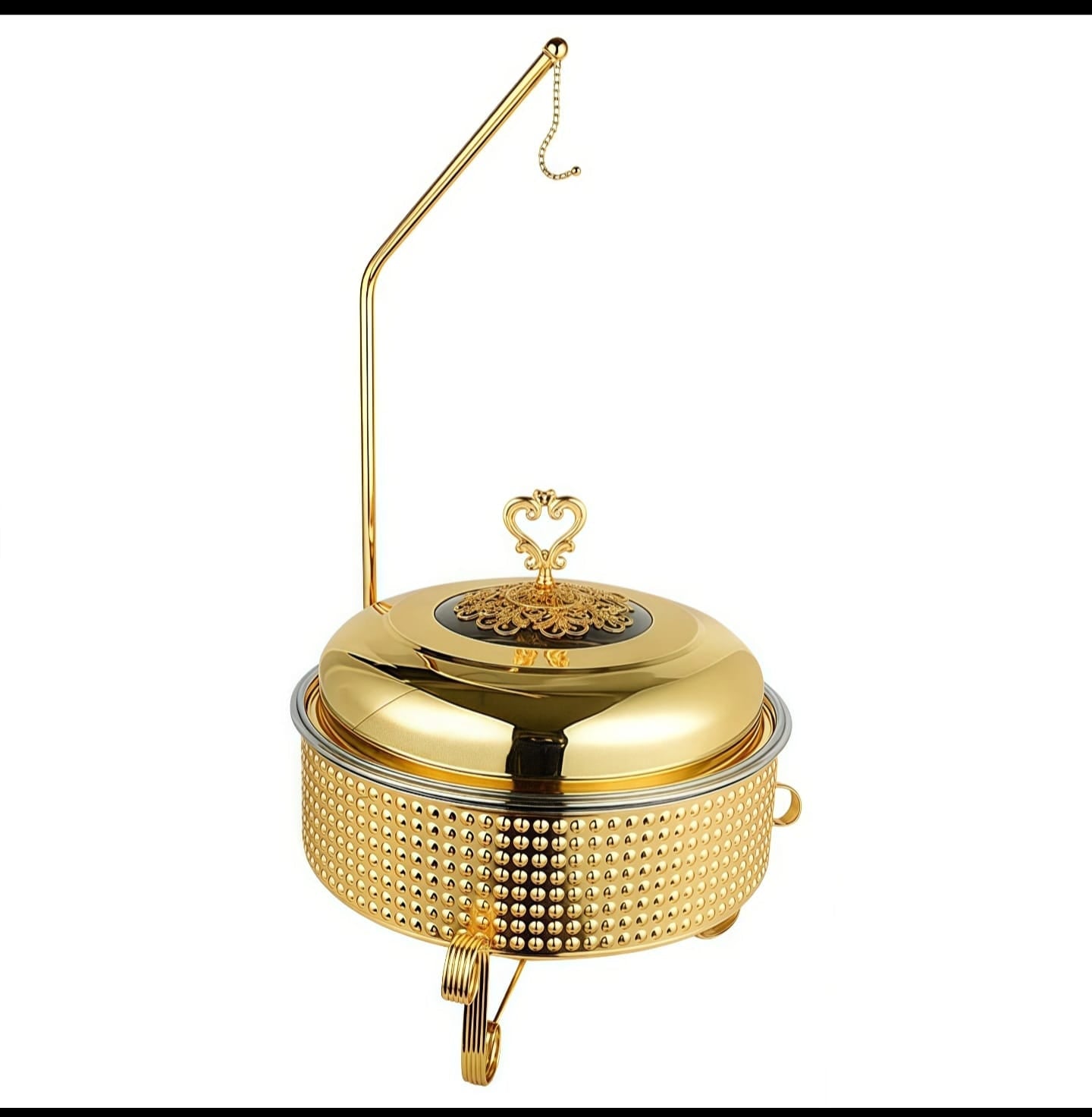 10L Executive Round Gold Food Warmer – Classic Buffet Chafing Dish | - Elegant Households KE
