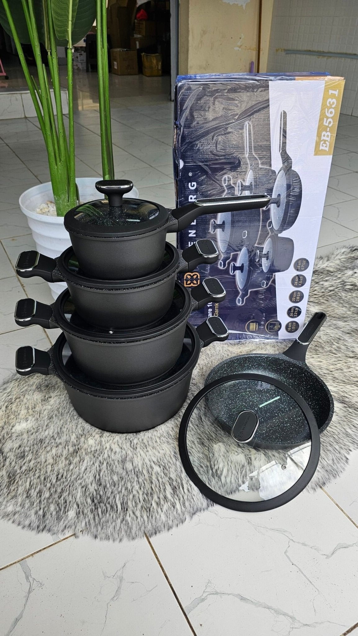 10pcs Edenberg Cookware set/pots | - Elegant Households KE