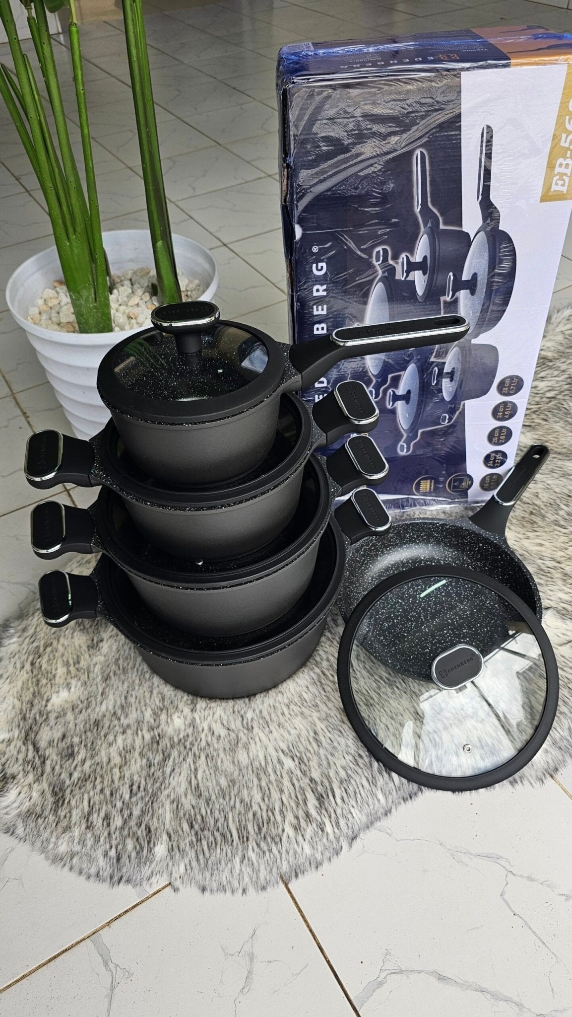 10pcs Edenberg Cookware set/pots | - Elegant Households KE