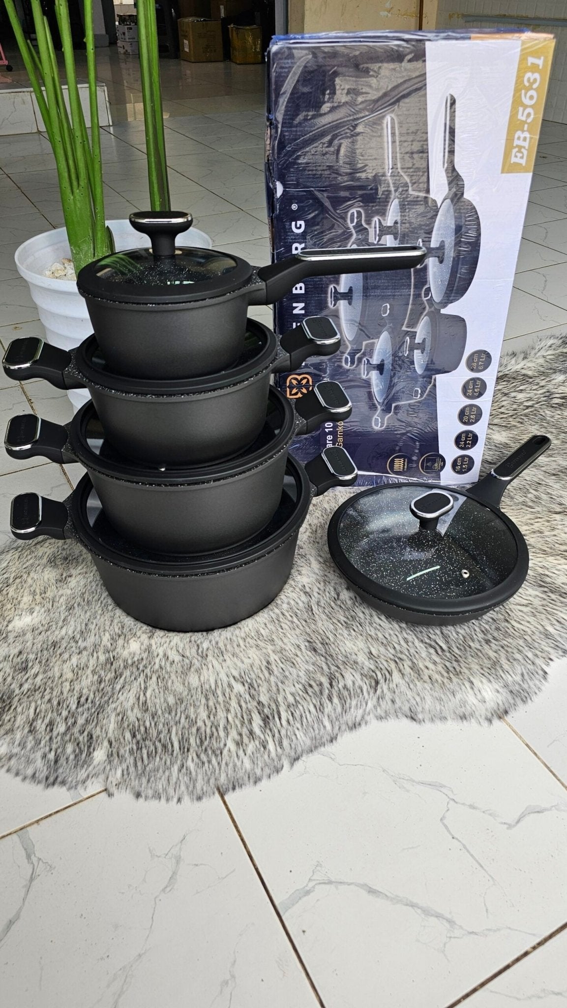 10pcs Edenberg Cookware set/pots | - Elegant Households KE