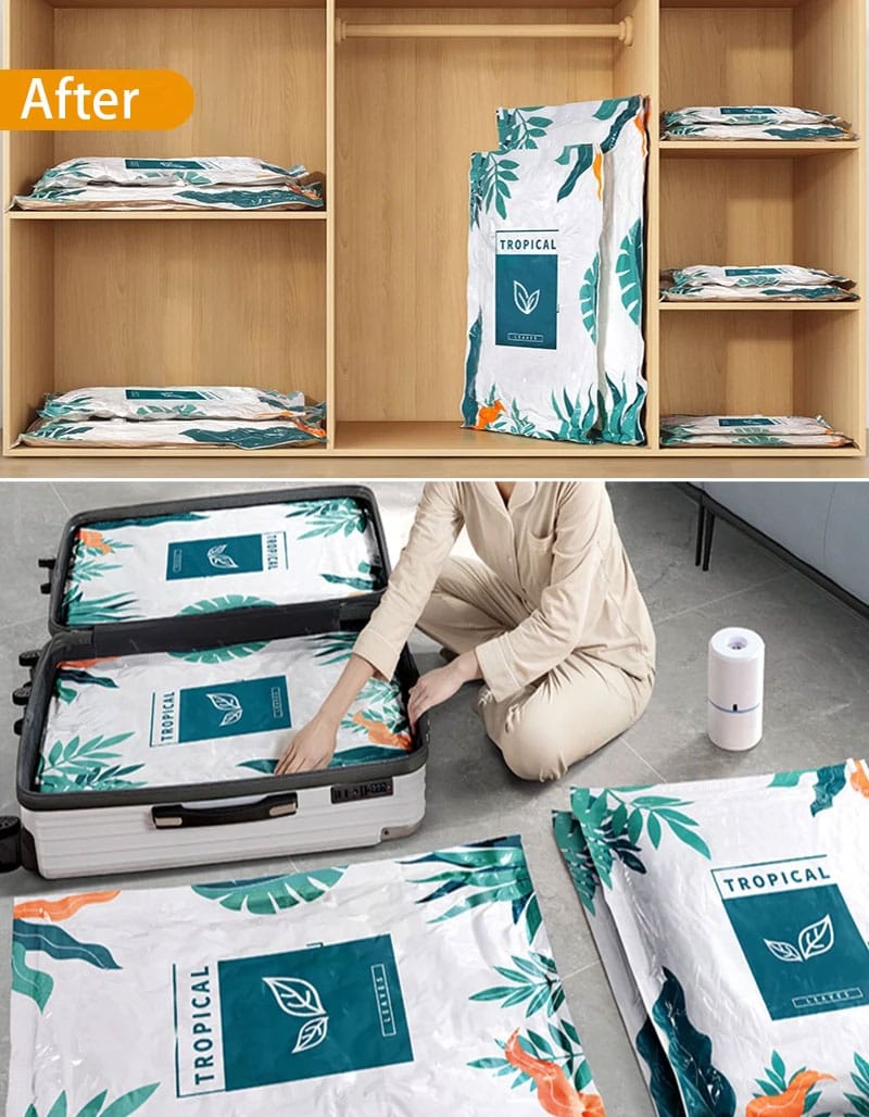 10pcs set Vacuum compression storage bags (with electric pump) | - Elegant Households KE