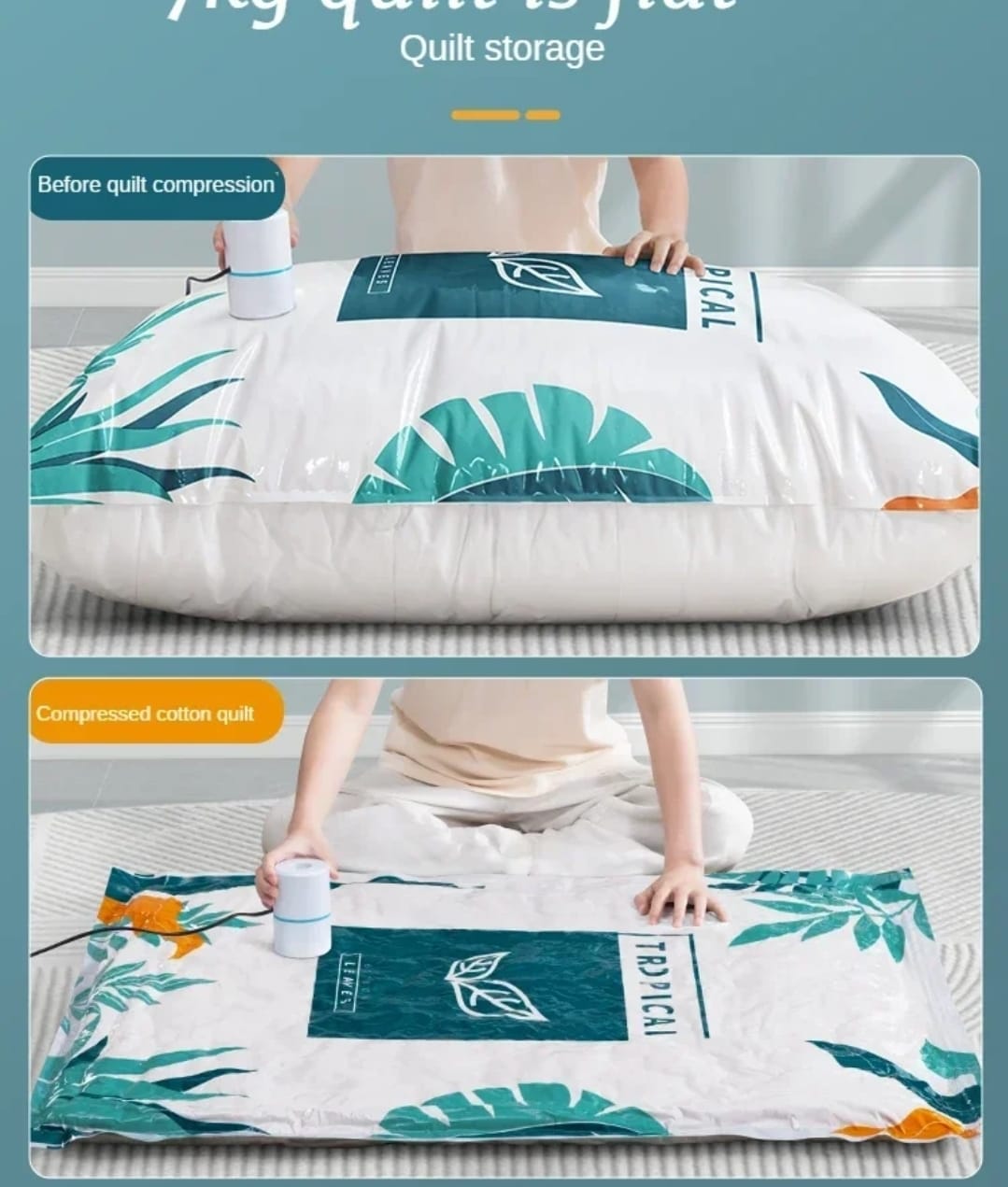 10pcs set Vacuum compression storage bags (with electric pump) | - Elegant Households KE