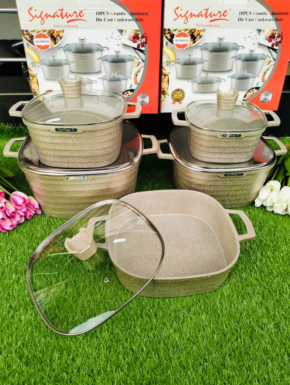 10pcs Signature Die cast Cookware Set | - Elegant Households KE