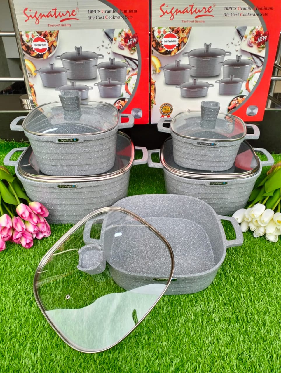 10pcs Signature Die cast Cookware Set | - Elegant Households KE