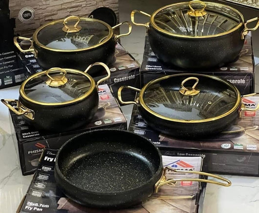 11 pc marble granite Colour black | - Elegant Households KE