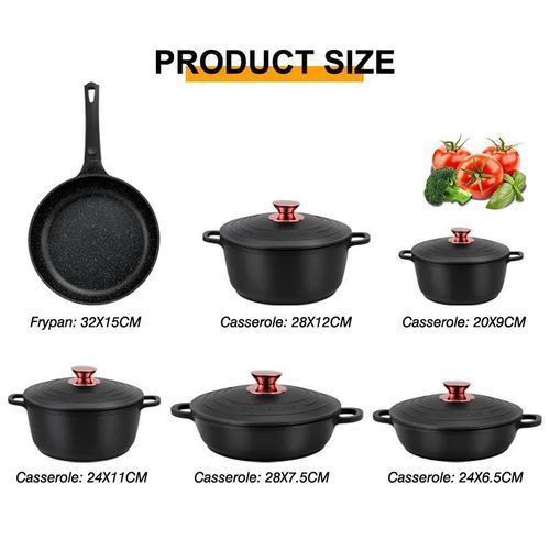 11pcs BMN GRANITE NON - STICK COOKWARE SET | - Elegant Households KE