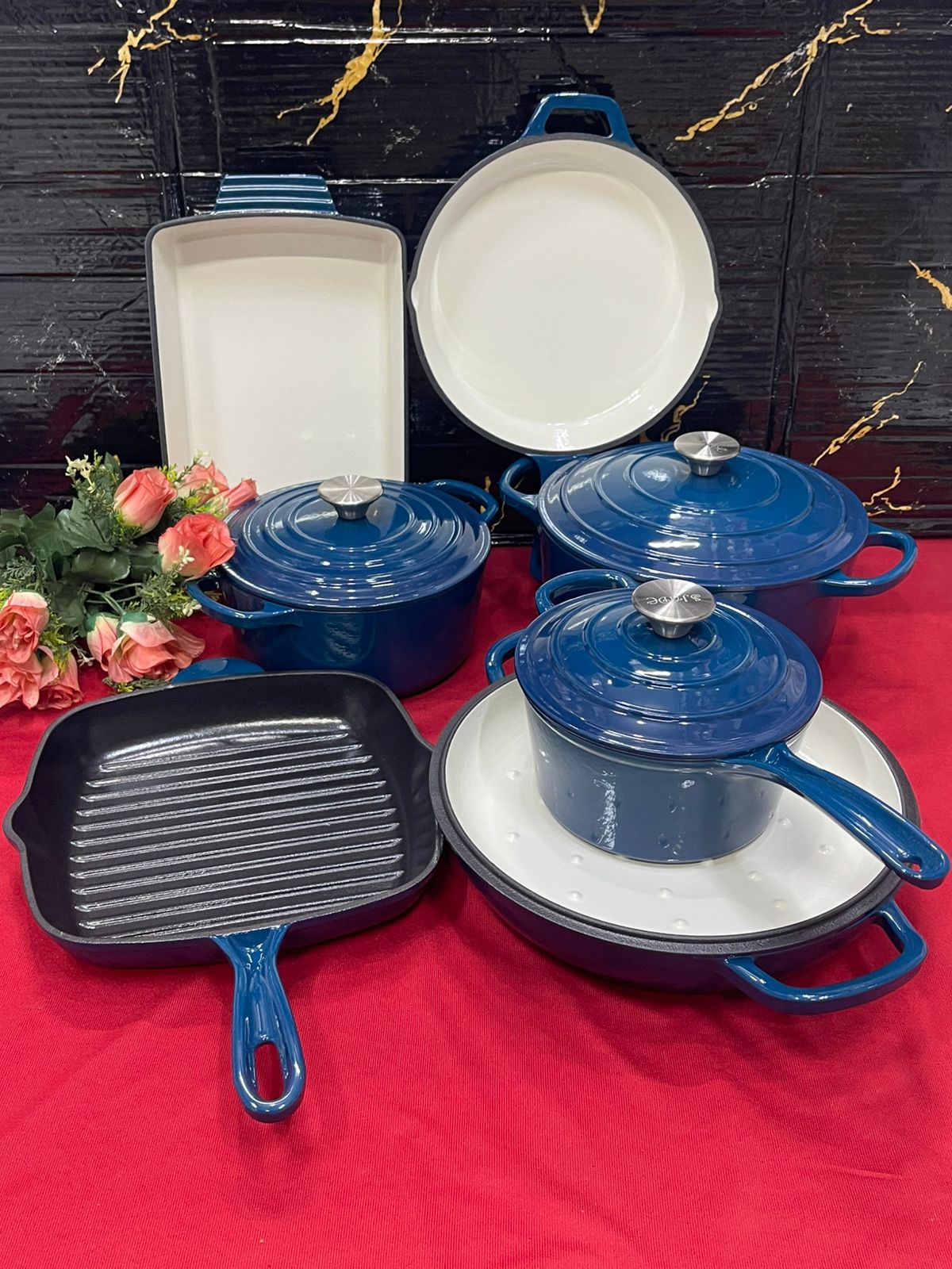 11pcs Cast Iron Cooking Set | - Elegant Households KE