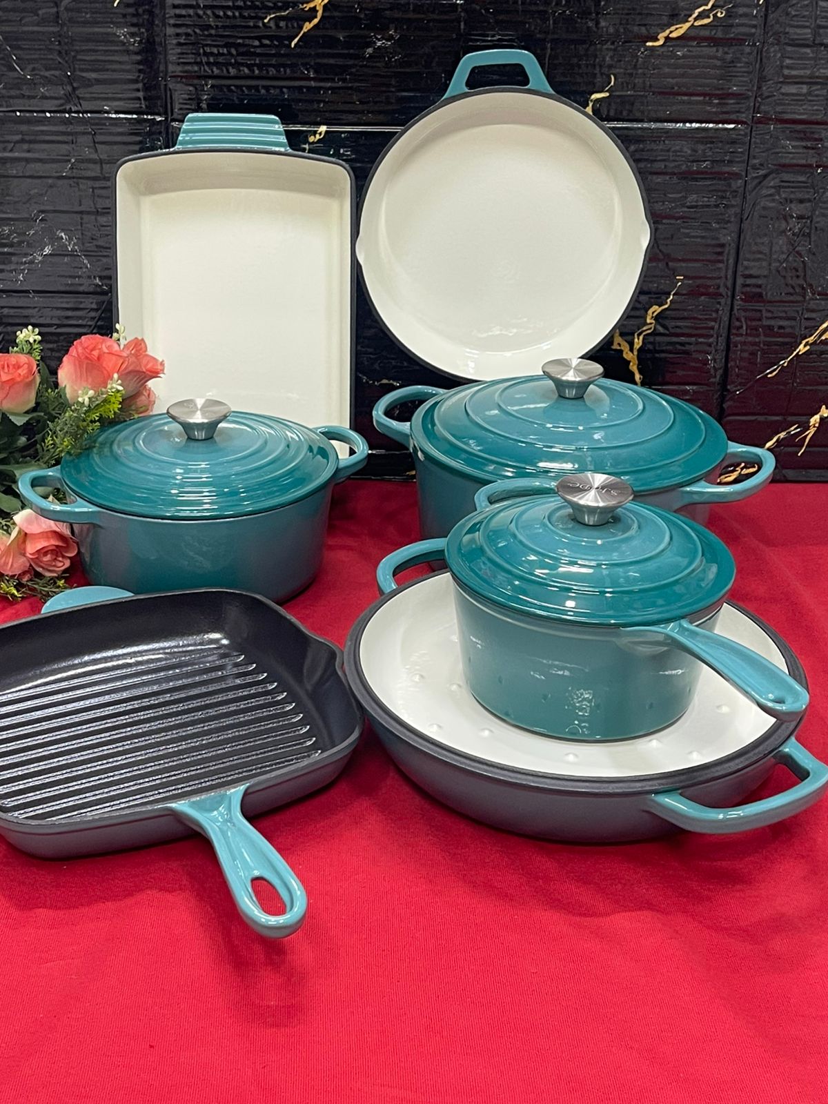 11pcs Cast Iron Cooking Set | - Elegant Households KE