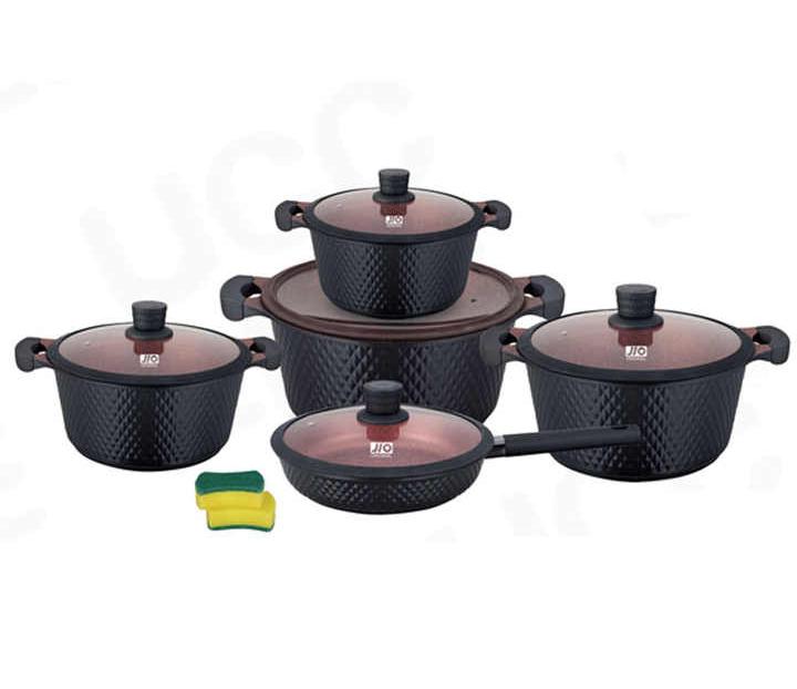 11pcs Heavy Jio Granite Cookware Set | - Elegant Households KE